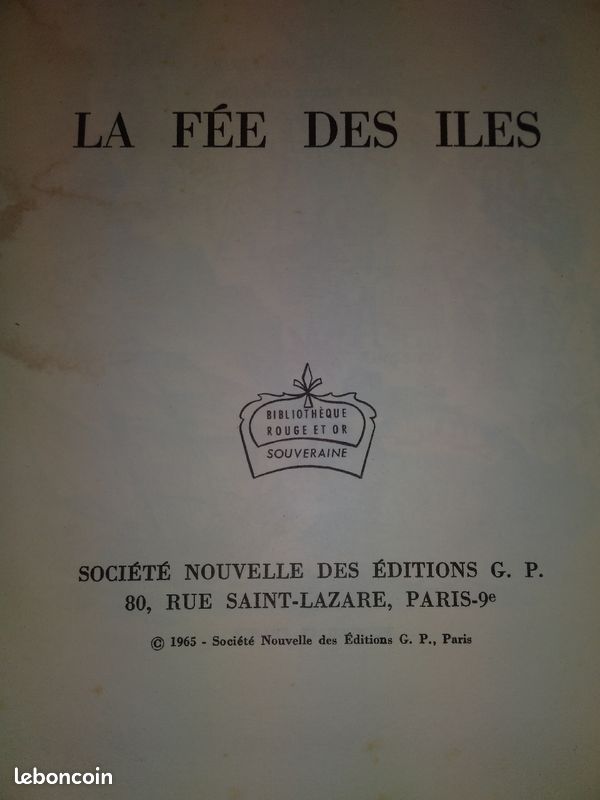 Livre LA FÉE DES ÎLES (image 1)