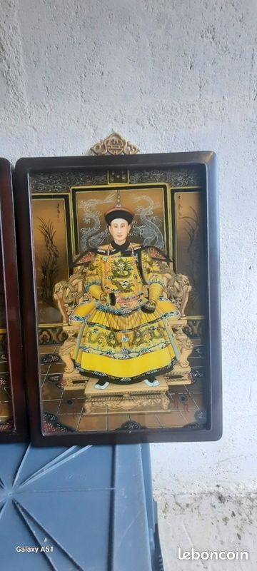 Peinture inversée empereur et imperatrice Chine (image 2)