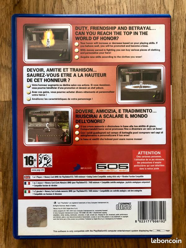 Jeu PS2 Yakuza Fury (image 2)