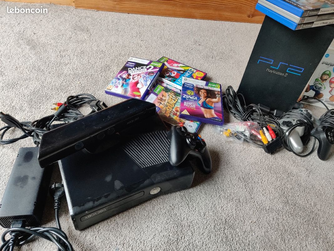 Lot 3 consoles : microsoft xbox 360 + nintendo wii + playstation ps2 (image 2)