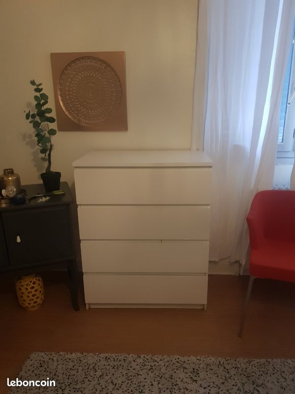 Meuble commode ikea blanche 4 tiroirs (image 1)
