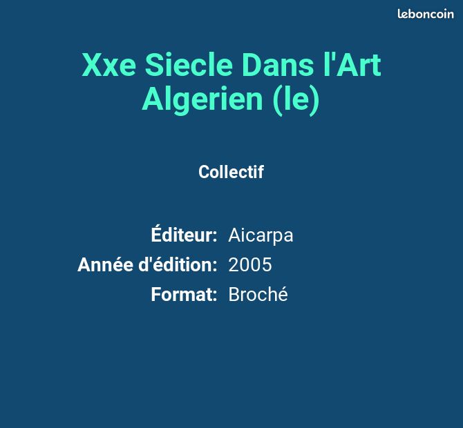 Xxe Siecle Dans l'Art Algerien (le) - Collectif (image 2)
