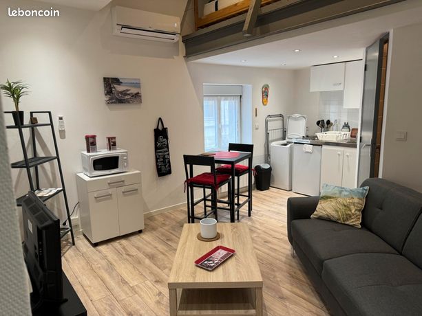 Studio duplex meublé refait à neuf, hypercentre Amboise, avec clim réversible