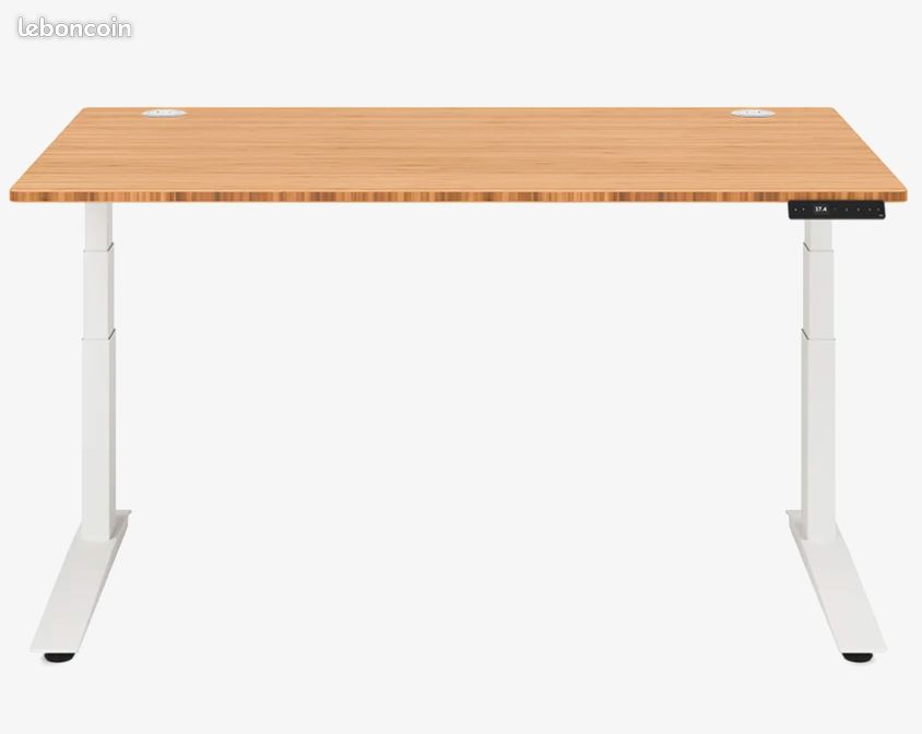 Bureau assis-debout électrique bambou – programmable – excellent état (image 2)