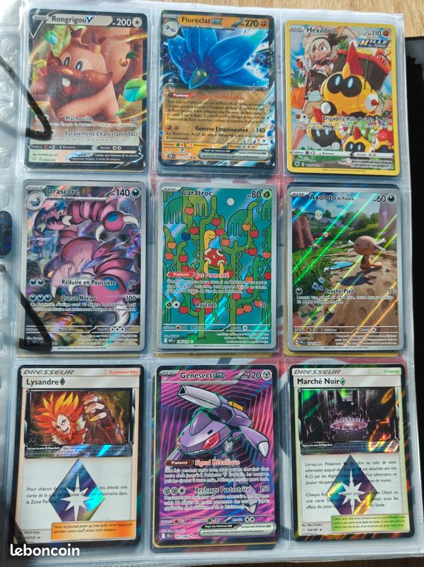 Lot de 5 cartes Pokémon ultra rares – V, Gx, ex, variétés assorties – sans doublons