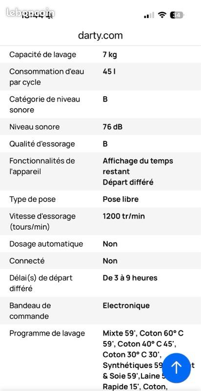 Lave linge indesit 7kgs (image 5)
