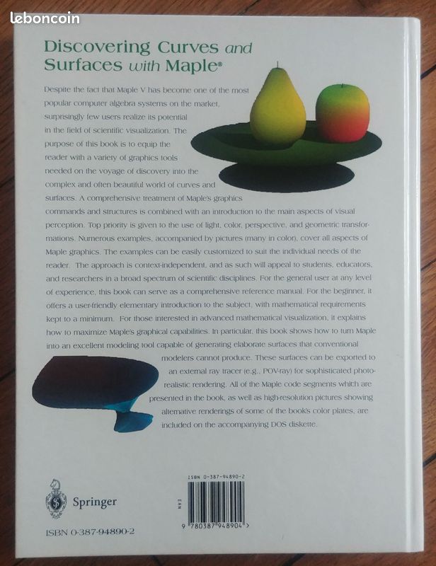 Discovering Curves and Surfaces With Maple, Maciej Klimek, 1997 (1er édition) (image 2)