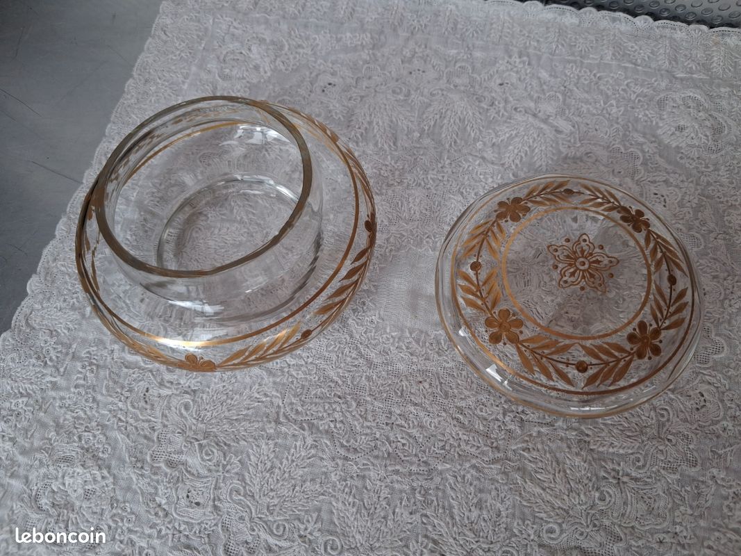 Boîte à bijoux verre soufflé doré main 1920 art déco (image 14)