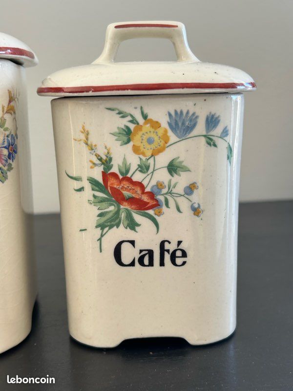 Ancien Pot à épices En Céramique - Déco Cuisine Vintage - Sans Couvercle