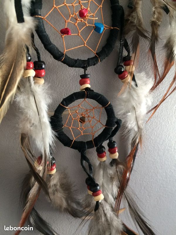 Artisanal Capteur De Rêve Noir Attrape Rêve Attrapeur Rêves