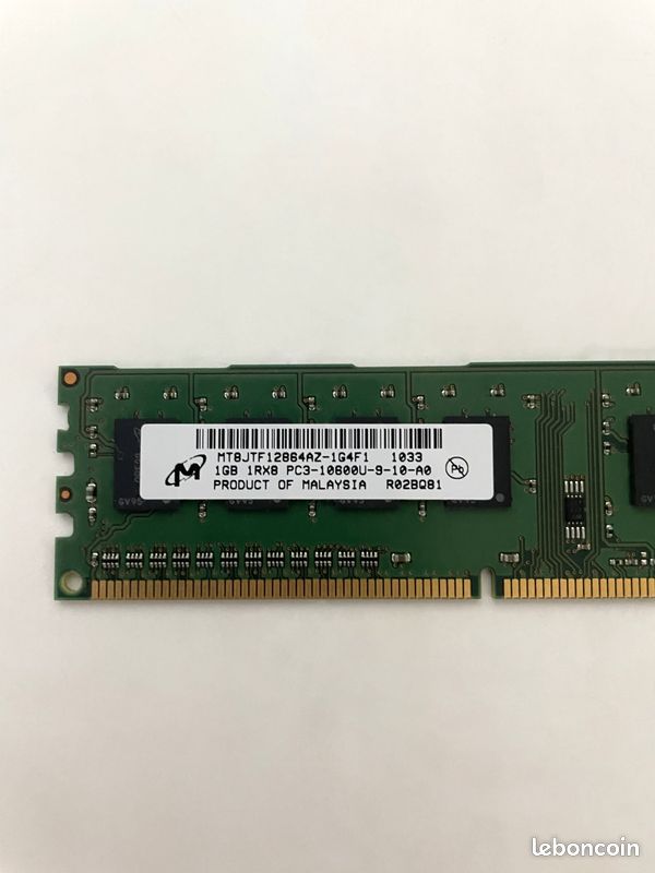RAM DDR3 2Go PC3-10600U Micron Pour PC Bureau - Occasion Testée
