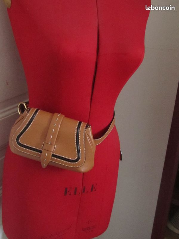 Sac ceinture LANCEL camel noir cuir Accessoires Bagagerie