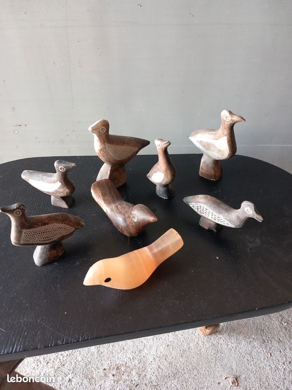 Sculpture oiseaux en pierre artisal .3 pièce ou 20 les 8 pièces (image 2)