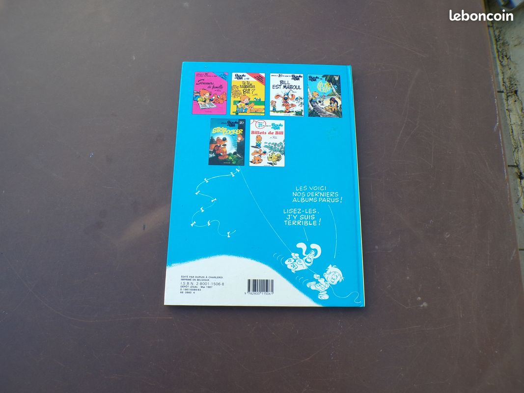 Bd boule et bill n° 21 billets de bill 1987 (image 2)