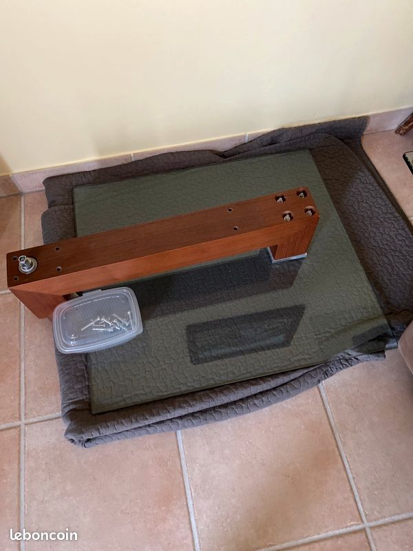 Table basse verre et bois (image 4)