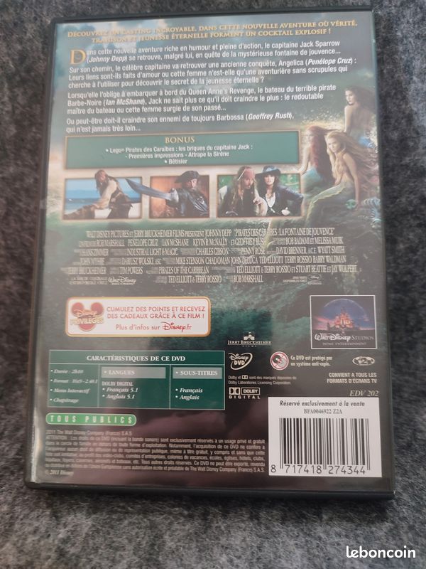 DVD Film - Pirates des Caraïbes : La Fontaine de Jouvence (image 2)