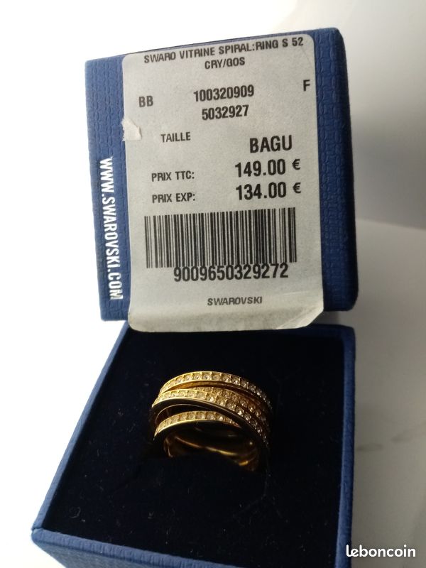 Bague Swarovski vitrine spiral : ring s 52 originale (image 3)
