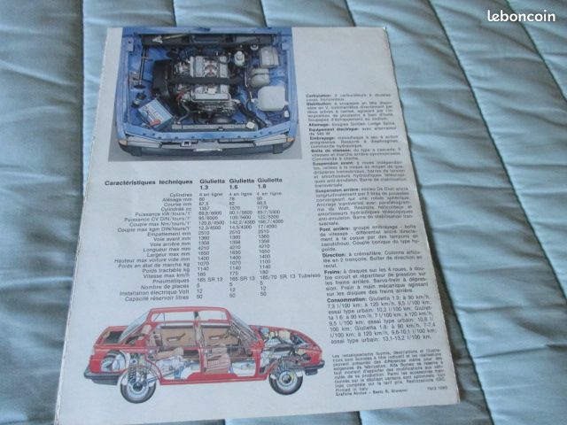 Rare depliant publicitaire de 1978 sur alfa romeo giulietta (image 2)