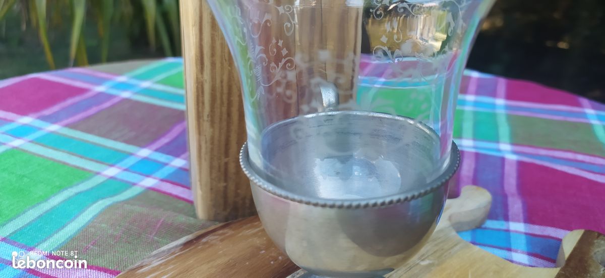 Timbale en verre et métal argenté (image 4)