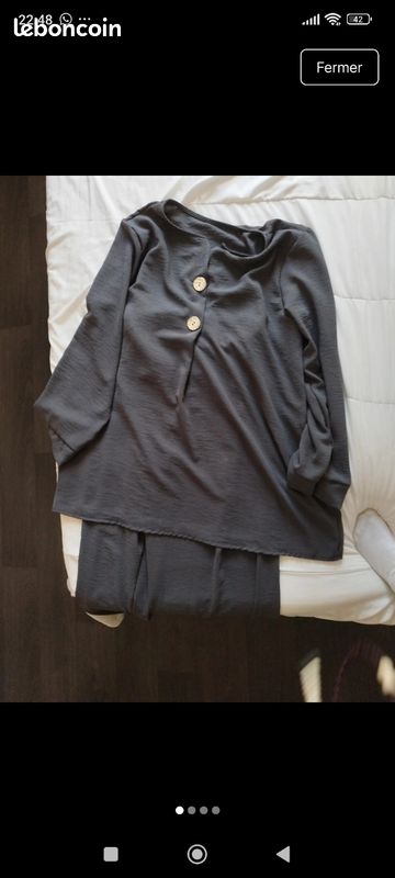 Ensemble pantalon tunique gris anthracite (image 1)
