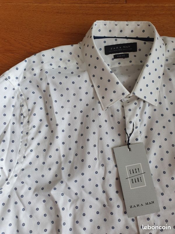 LOT de chemises manches longues imprimé petites fleurs ZARA MAN