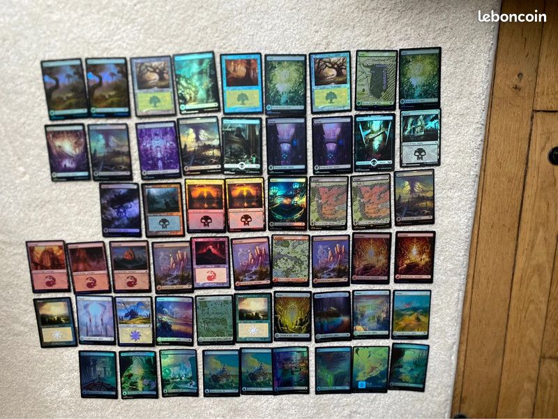 Magic the Gathering lot 55 terrains diverses editions full foil Collection