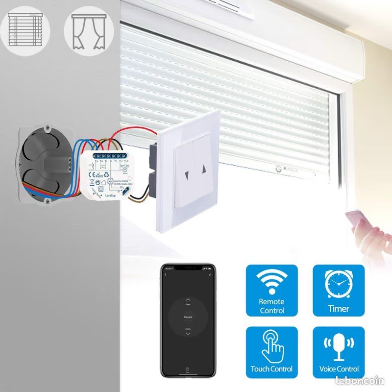 Module LoraTap – Interrupteur WiFi 1 Voie – Compatible Alexa – Sans Fil, Va-et-vient – Neuf