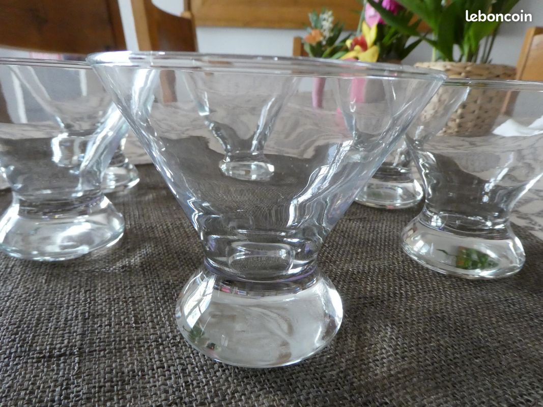 Lot De 6 Verres à Cocktail / Coupes à Glace Colorées 300 Ml - Vert, Violet, Bleu (Sendez)