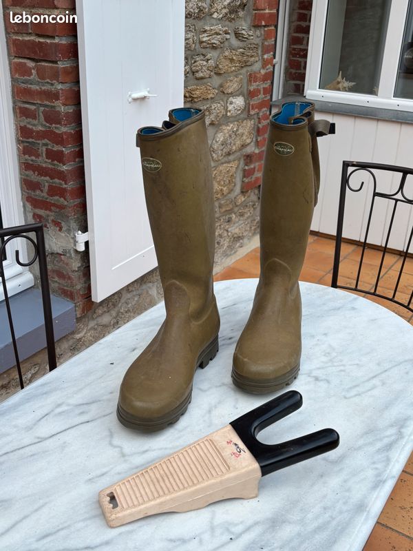Bottes De Chasse Le Chameau Vierzonord Doublées Néoprène - Taille 8 (vert) - Occasion En Bon état