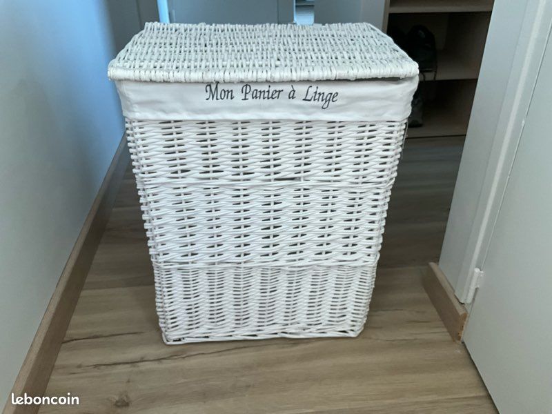 Panier ancien Osier à 2 couvercles Vintage très bon état old French
