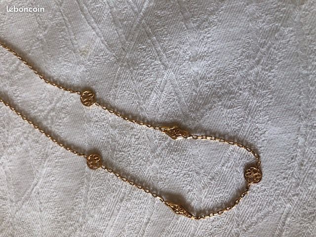 Lot Mixte De 4 Bijoux - Bracelets, Collier Sautoir, Broche En Plaqué Or Doré, Occasion