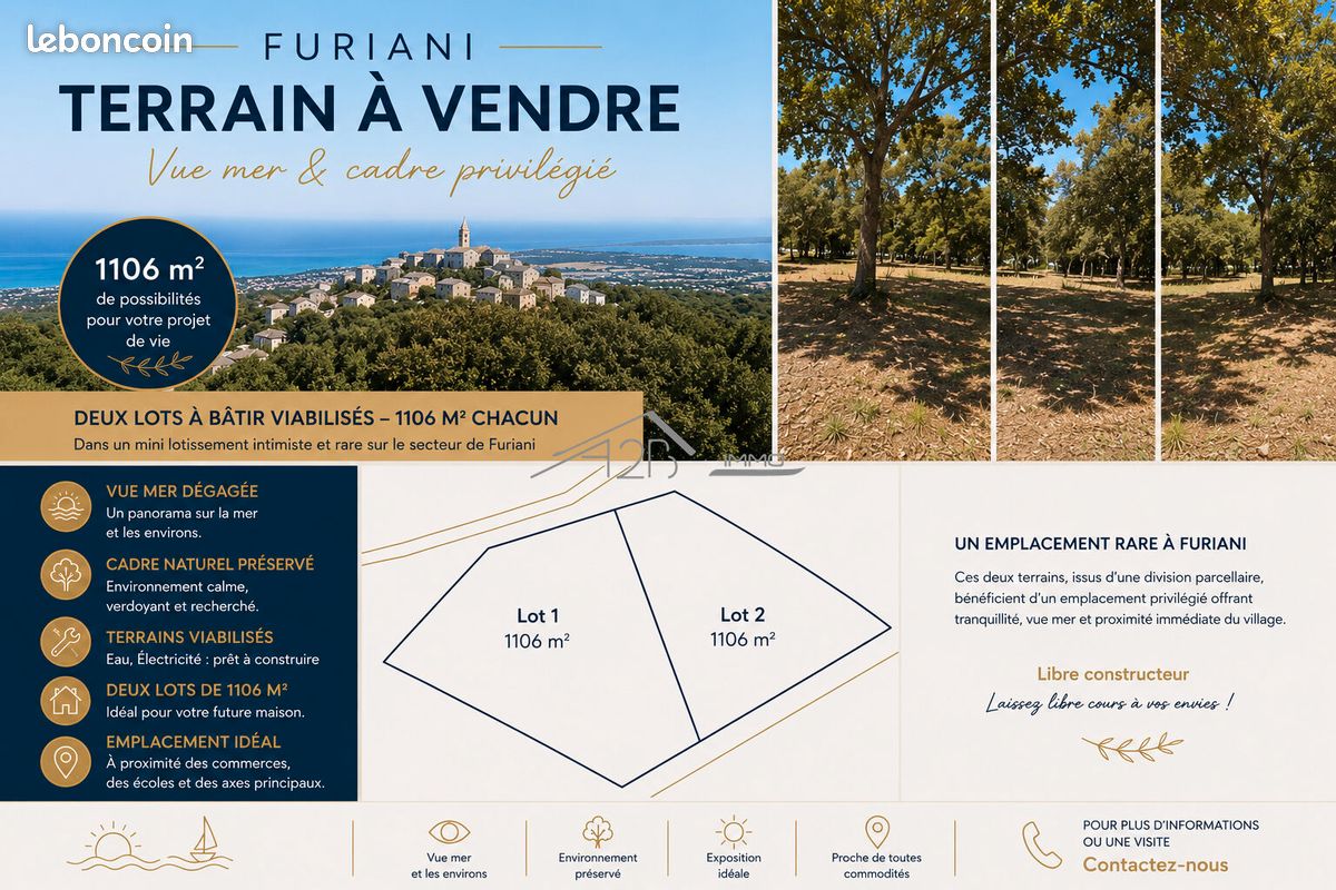 Terrain 1106 m² · à Furiani · 1 106 m² · 211 000 €
