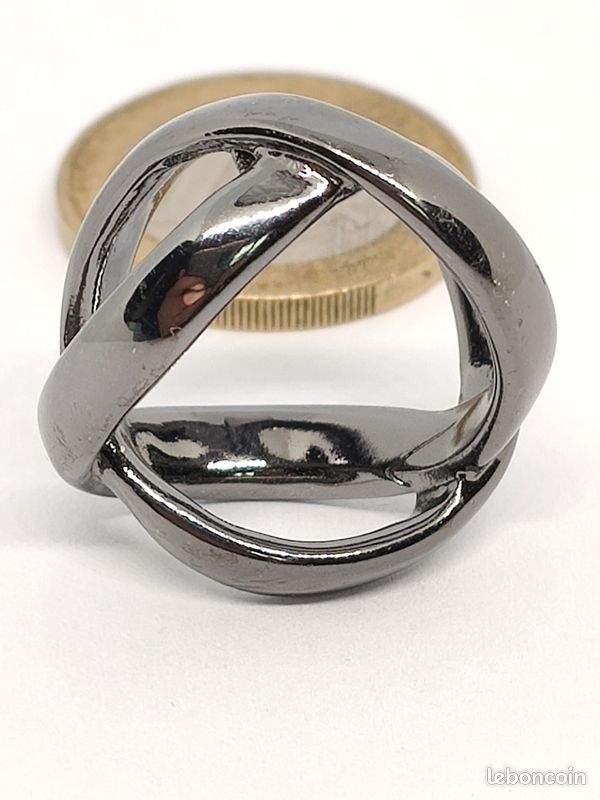 Bague En Pierre D'Hématite (Hématite) - Taille 56 - Neuf Sans Emballage - Pierre Noire Métallique