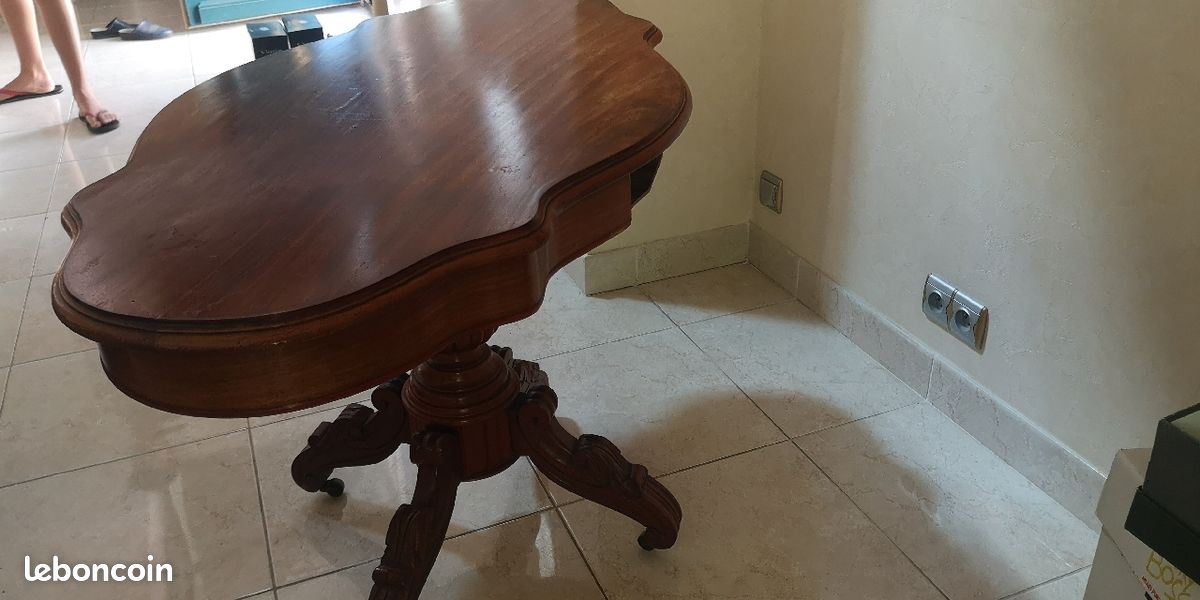 Très belle table ovoïde bois (image 3)
