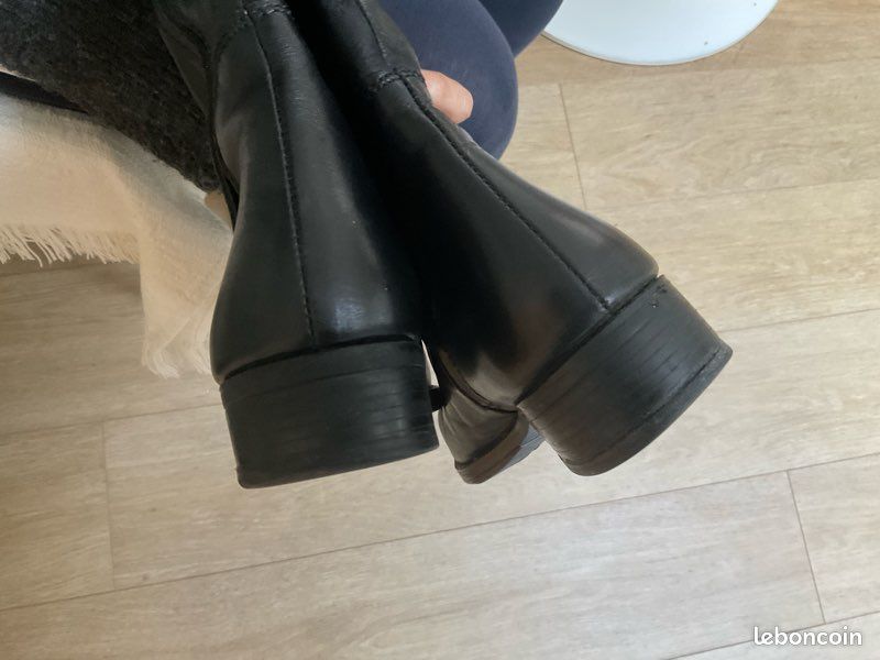 Bottes en cuir femme haute noire geox (image 5)