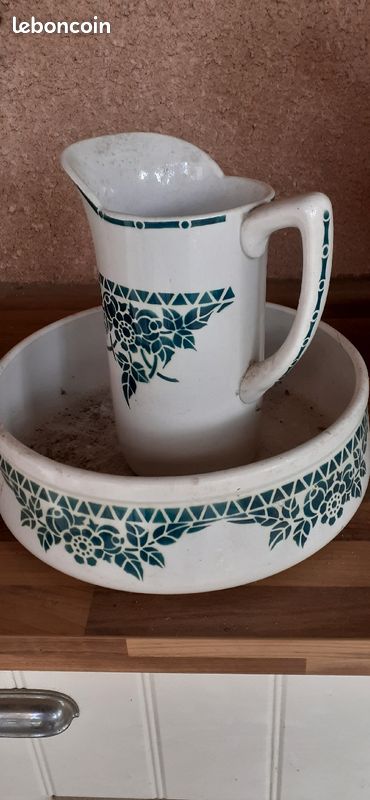 Ensemble de toilette, vasque et broc (image 1)