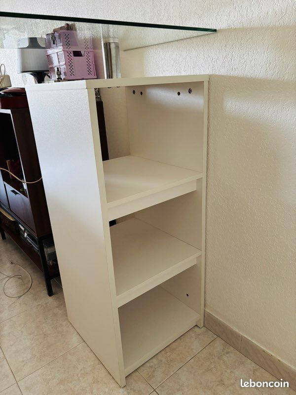 Table mange-debout verre + rangement + tabouret réglable (image 4)