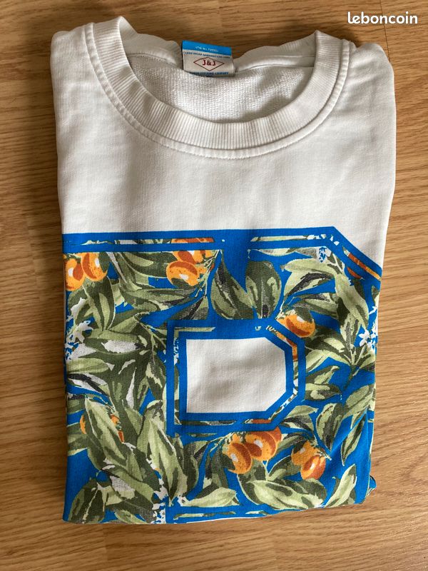 Sweat blanc Jack & Jones Originals – Taille S, motif R Clémentinié (image 2)