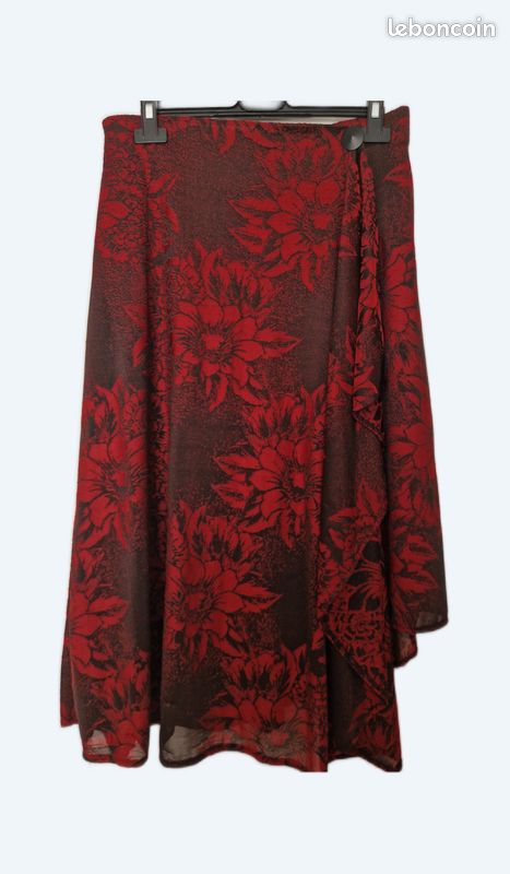 Jupe portefeuille rouge Zara taille M (38) Vêtements