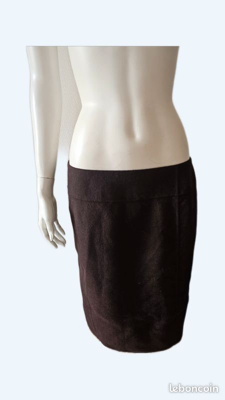 Jupe Marron Foncé One Step Taille 42 - Coton, Style Plissé Rock, Occasion Bon état