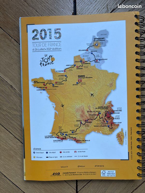 Livre De Route / Roadbook Officiel Du Tour De France 2015 - Édition Originale