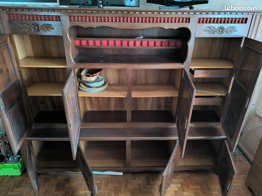 Grand Buffet breton sculptures bois rustique (image 5)