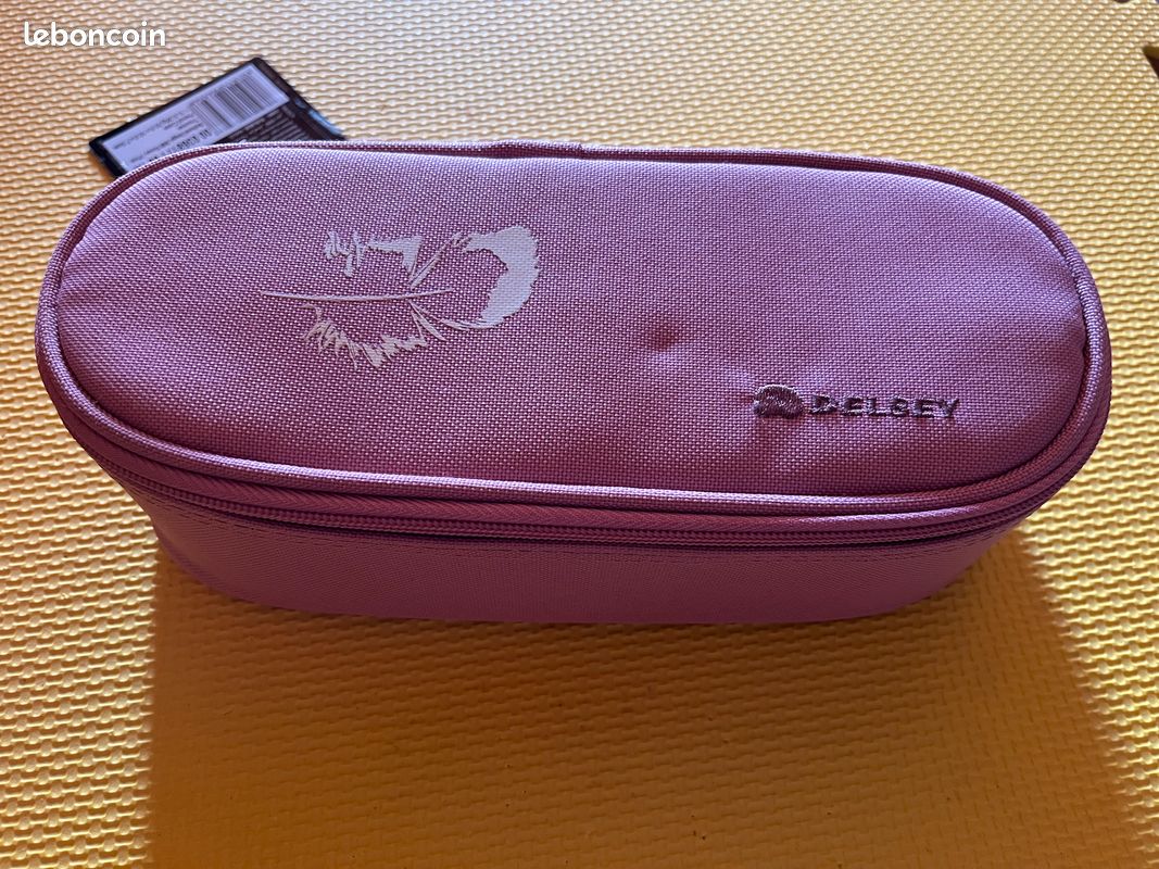 Trousse pour stylos Delsey rose neuve avec étiquette (image 1)