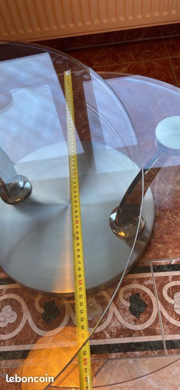 Table en verre de salon plateau tournant (image 7)
