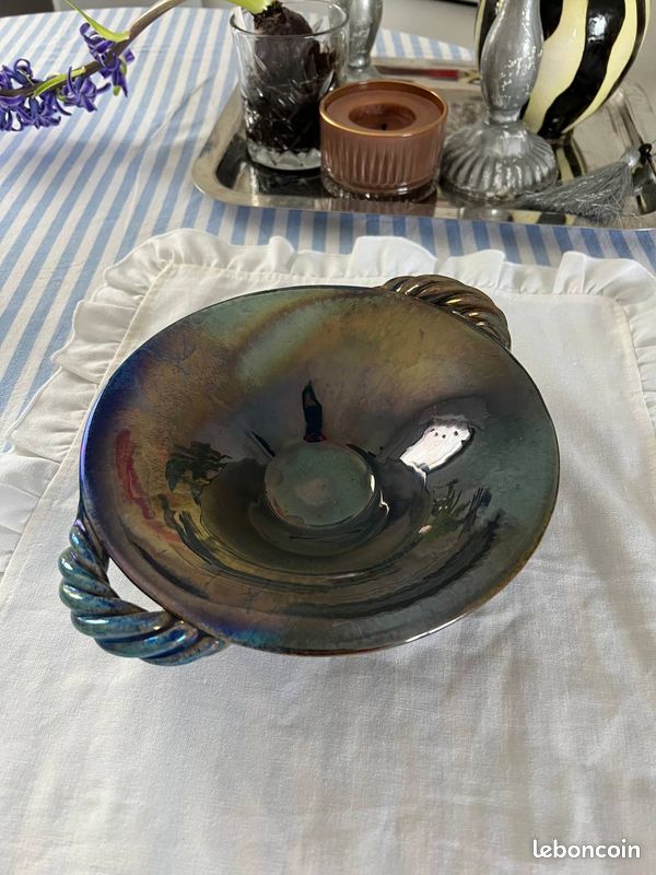 Saladier vintage en céramique émaillée – Emaux de Vichy (image 1)