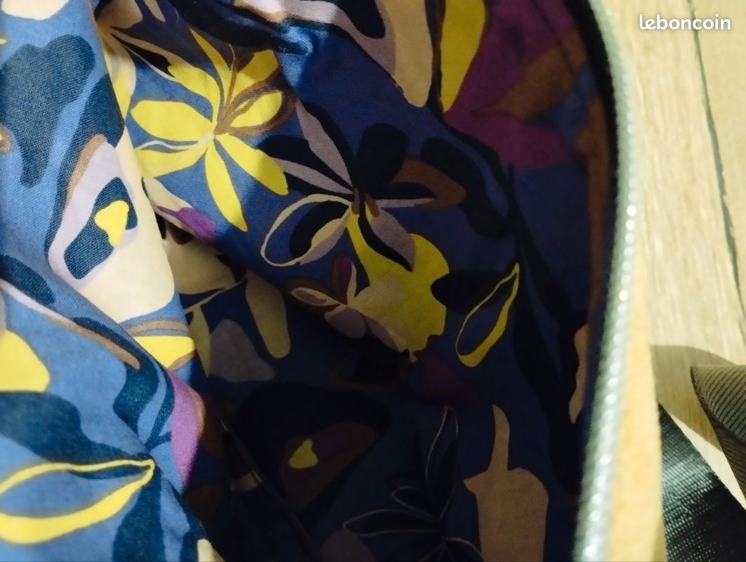 Sac à main bandoulière jaune moutarde et violet (image 3)