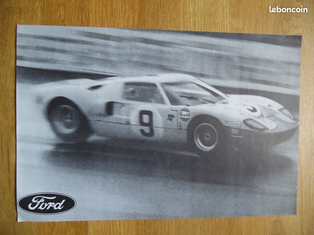 Affiche sur Toile papier 24 heures de mans Gulf Ford GT 40