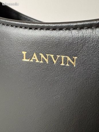 Sac Pochette LANVIN Vintage - Monogramme - Toile Noire - Occasion