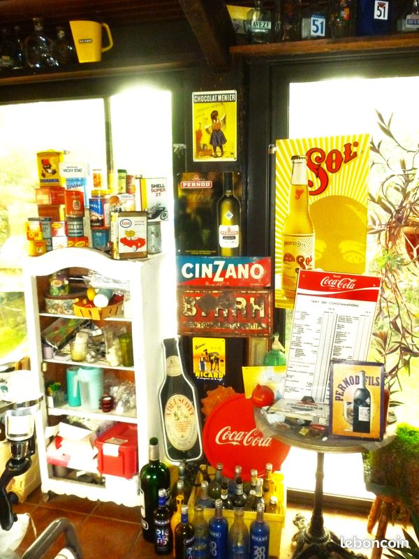 Tôle publicitaire originale SOL bira biere beer NO RICARD BYRRH CINZANO émaillée (image 1)