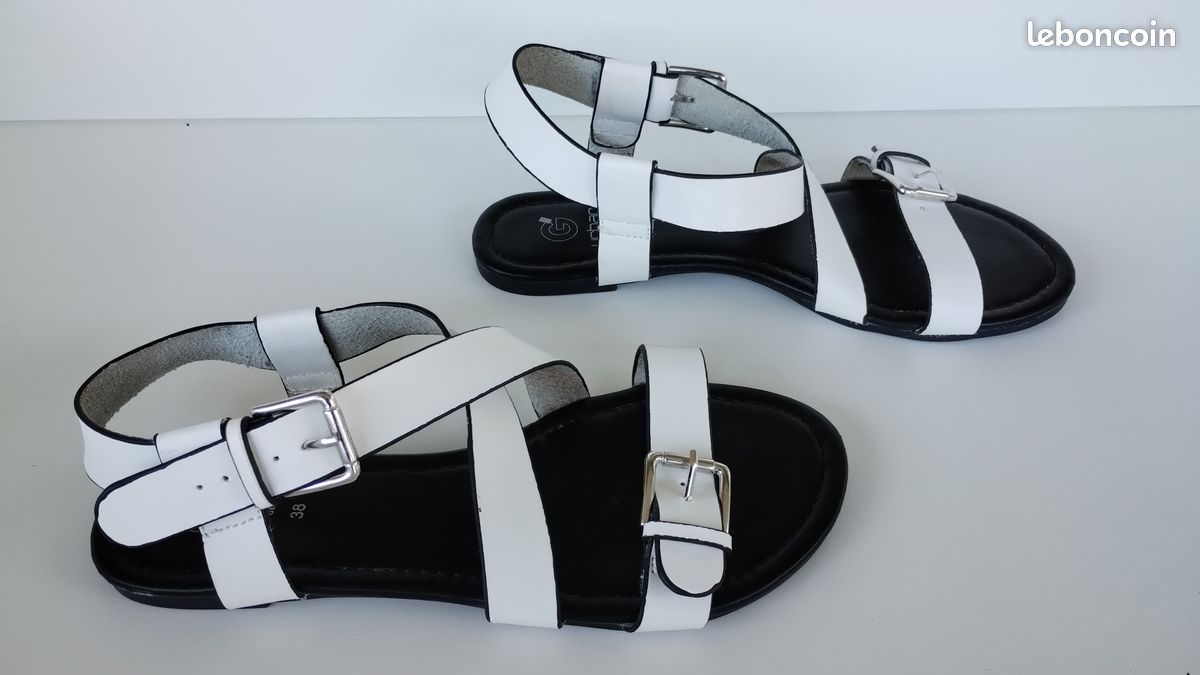 Gemo Sandales Plates Bleues Sandale Plate Gemo Sandales CompensÃ